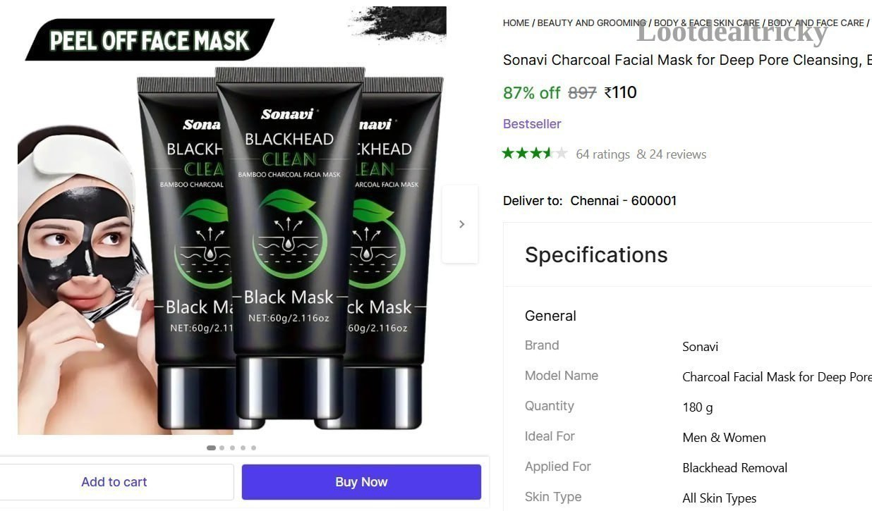   charcoal Facial Mask – Just ₹110 | Best Price Drop Today