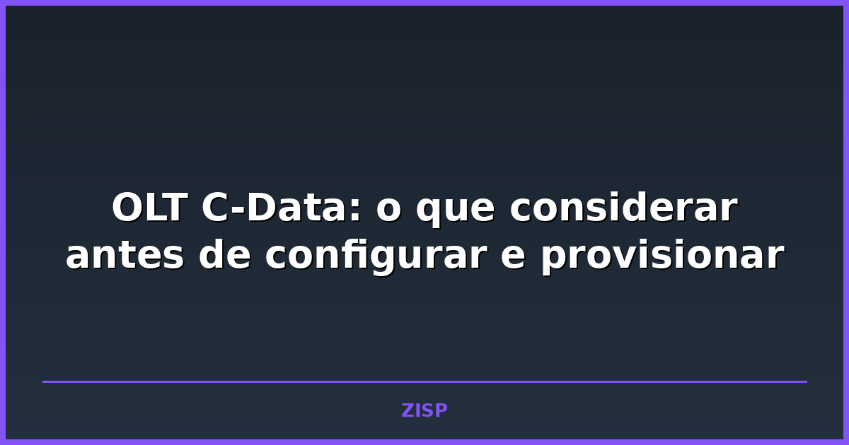 OLT GPON C-Data instalada em rack de provedor de internet