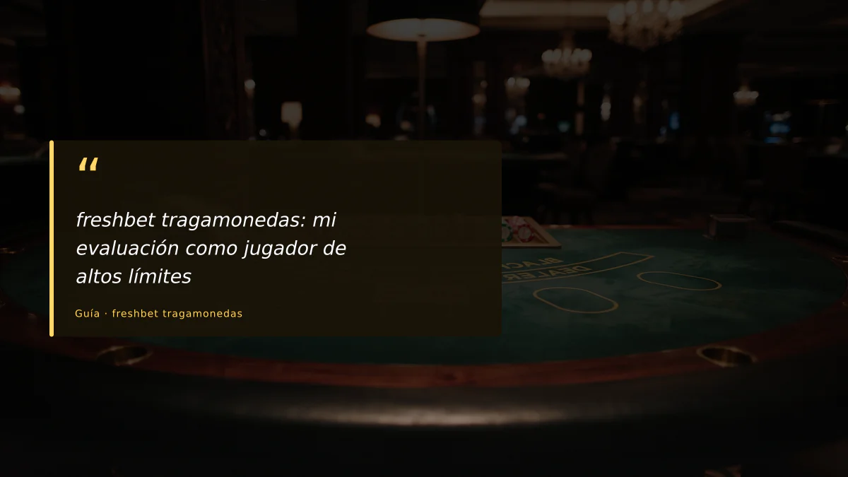 freshbet tragamonedas: mi evaluación como jugador de altos límites