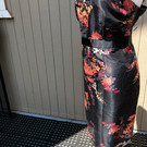 Black Silk Floral Cocktail Dress