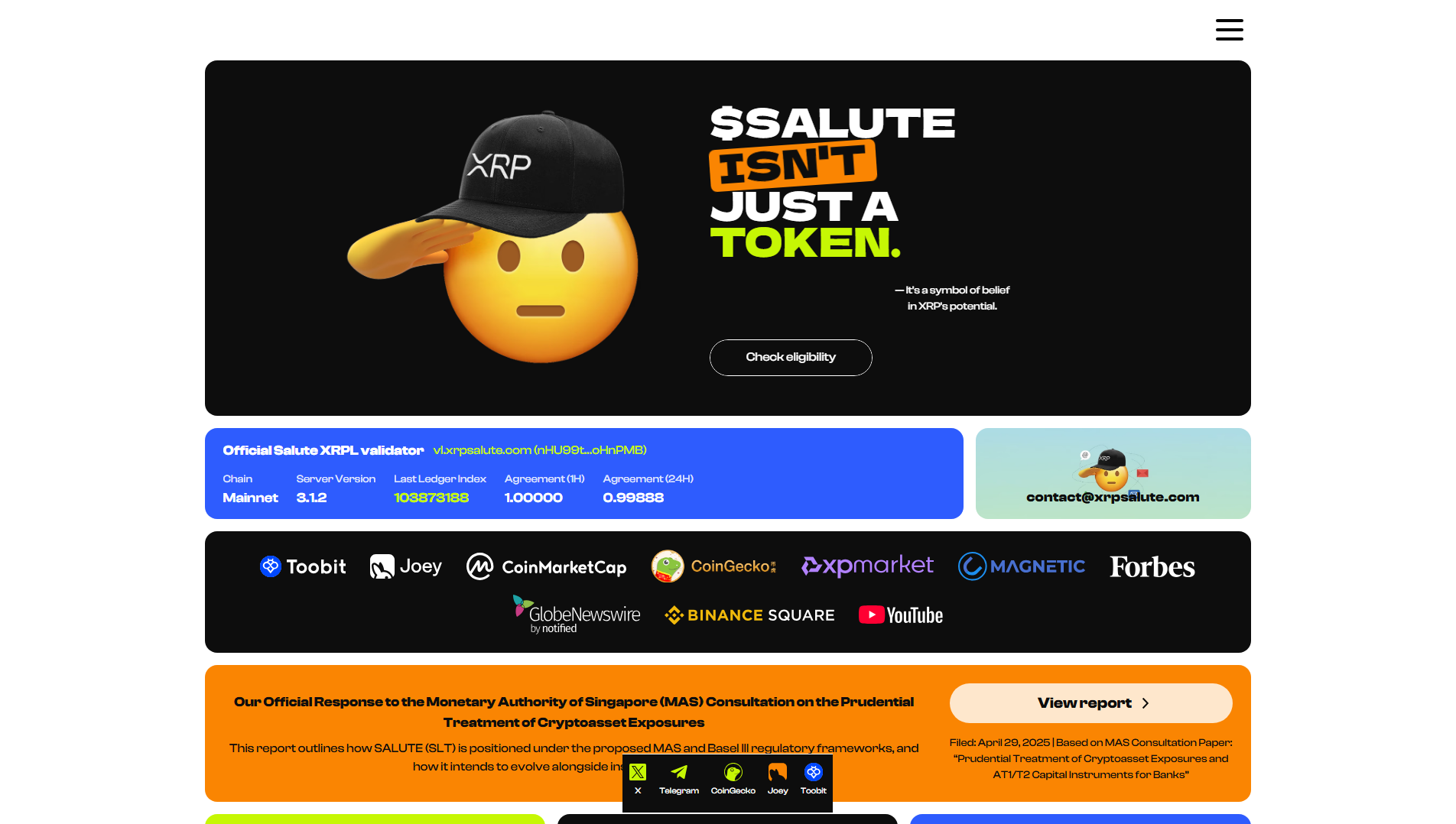 Stored capture of xrplsalute.net