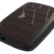 Croco Brown Card Case Leather Side
