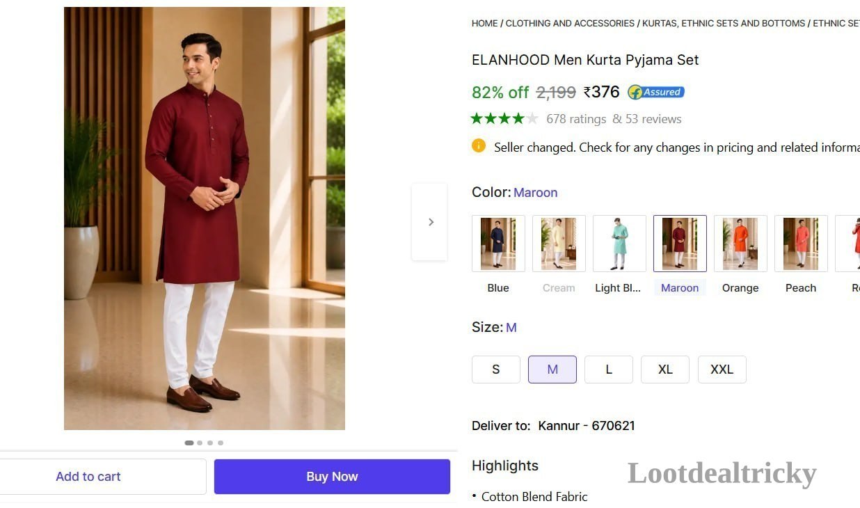   men S Kurta – Just ₹376 | Lowest Price Deal
