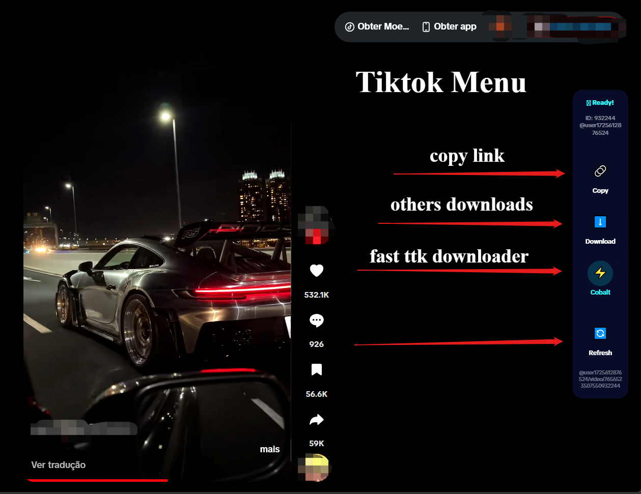 TikTok Sidebar Drawer