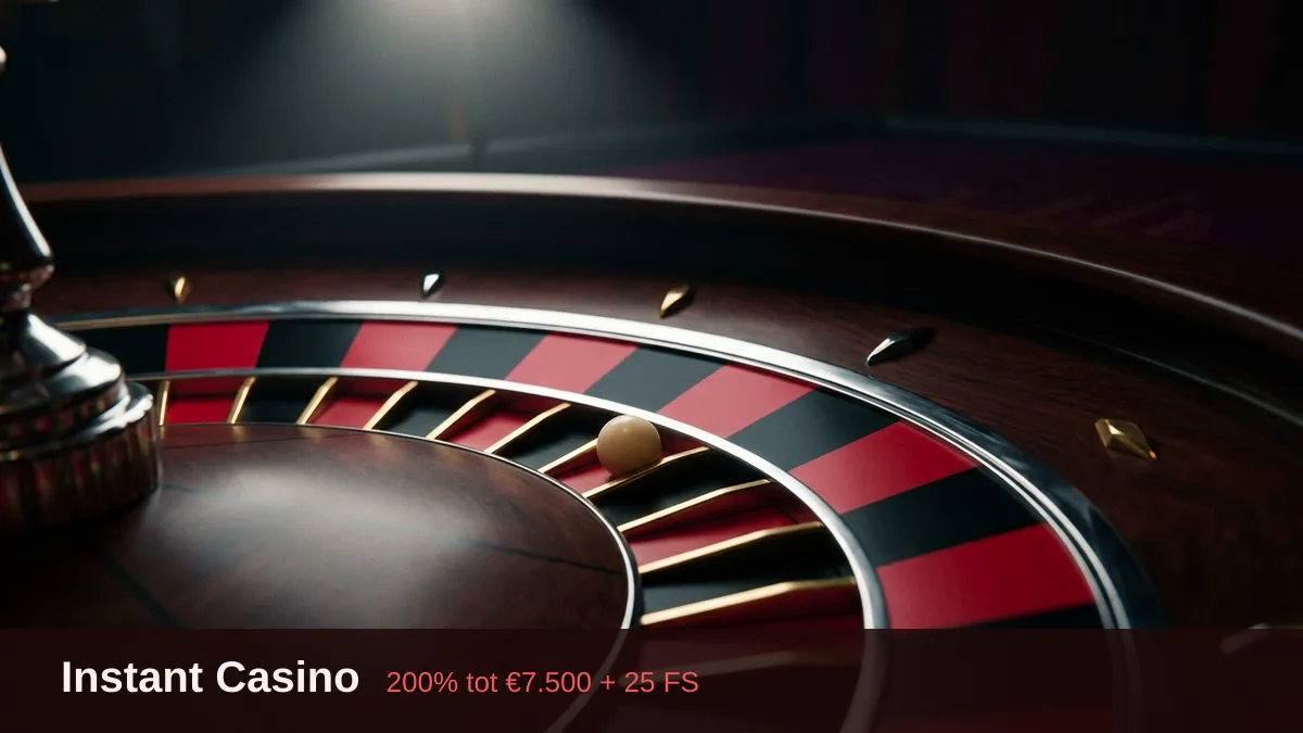 Instant Casino — welkomstbonus 200% tot €7.500 + 25 FS, betalingen: Visa, Mastercard, Sofort, Giropay, Pix