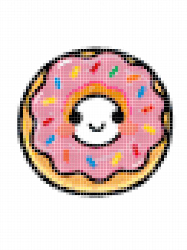 Cute Happy Donut Perler Bead Art — Easy Pixel Patt
