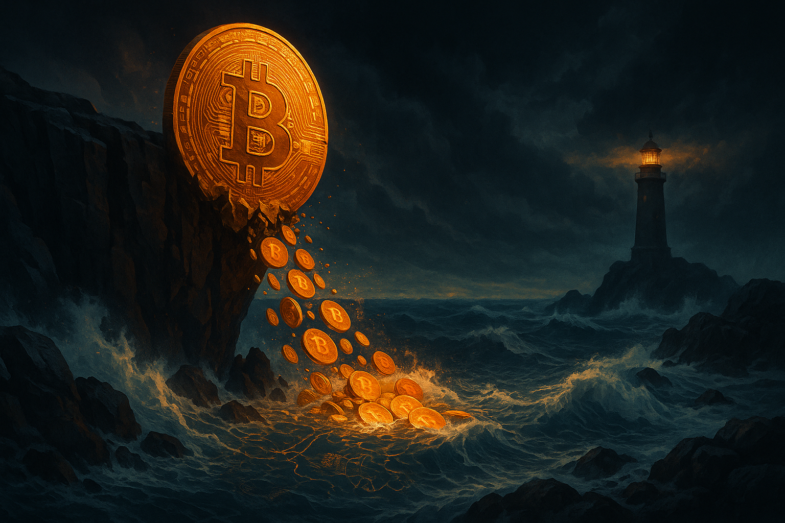 Bitcoin market graph showing sell pressure from long-term holders