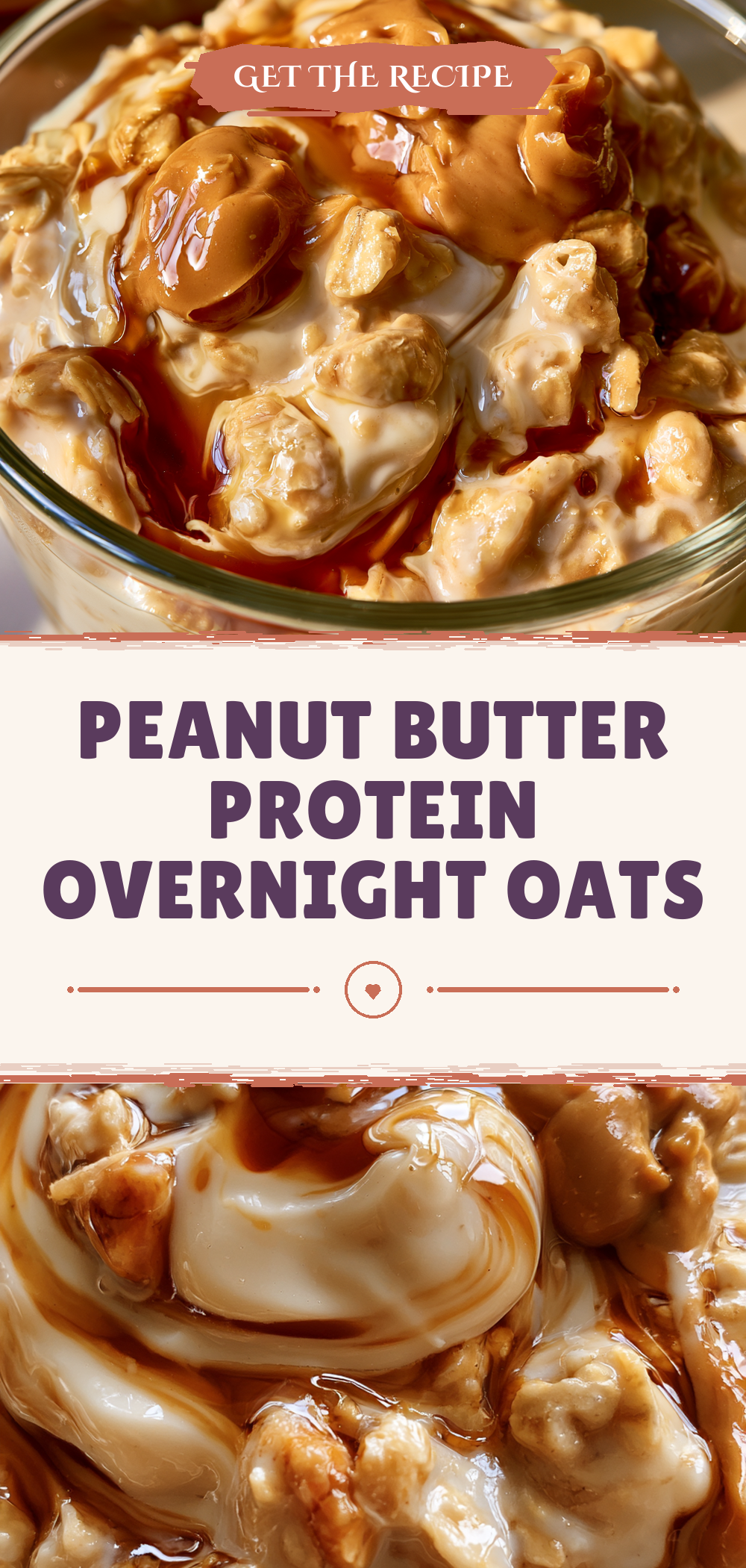 Pinterest graphic for Peanut Butter Protein Overnight Oats