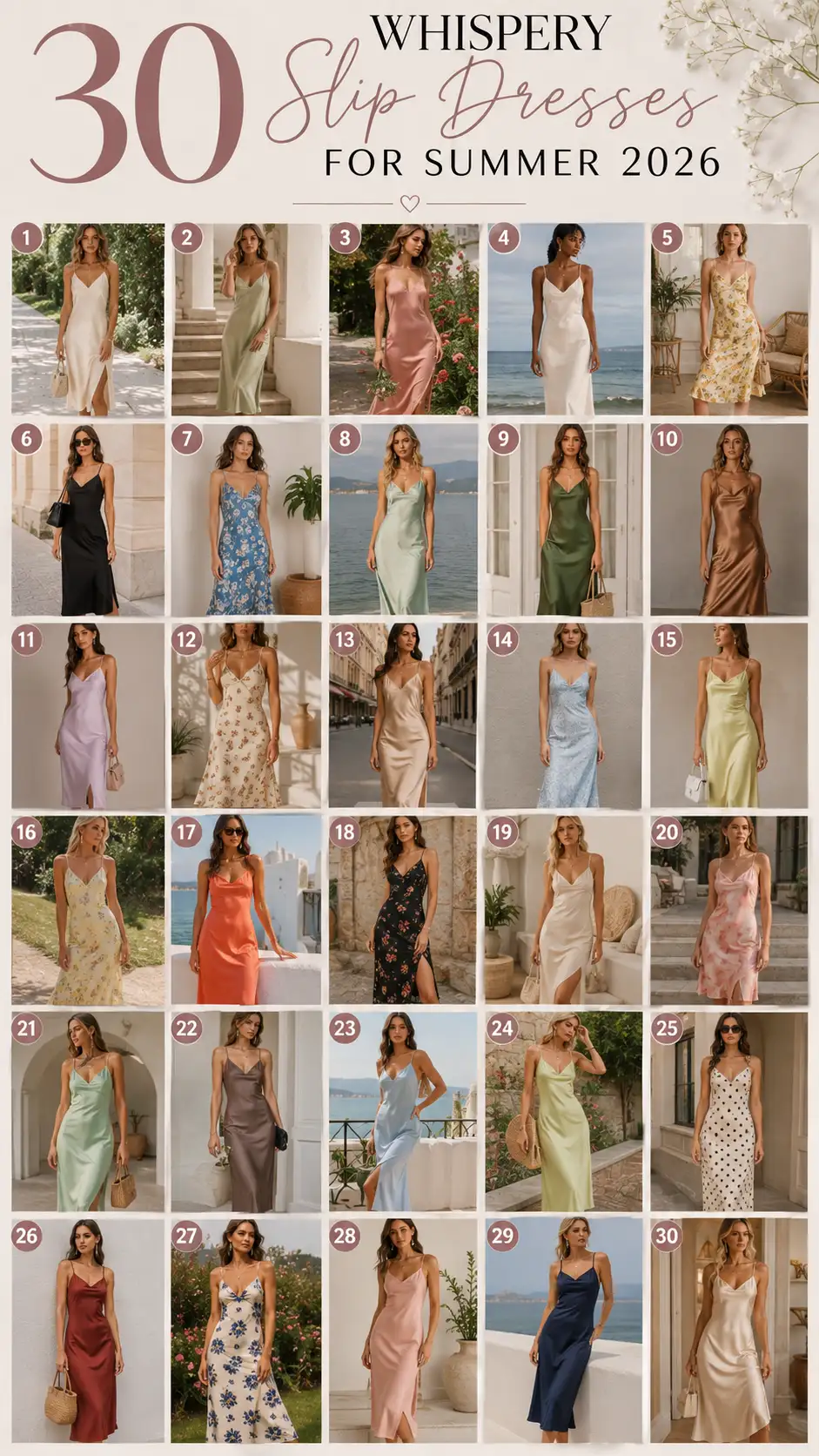 30 Whispery Slip Dresses for Summer 2026 30 Whispery Slip Dresses for Summer 2026
