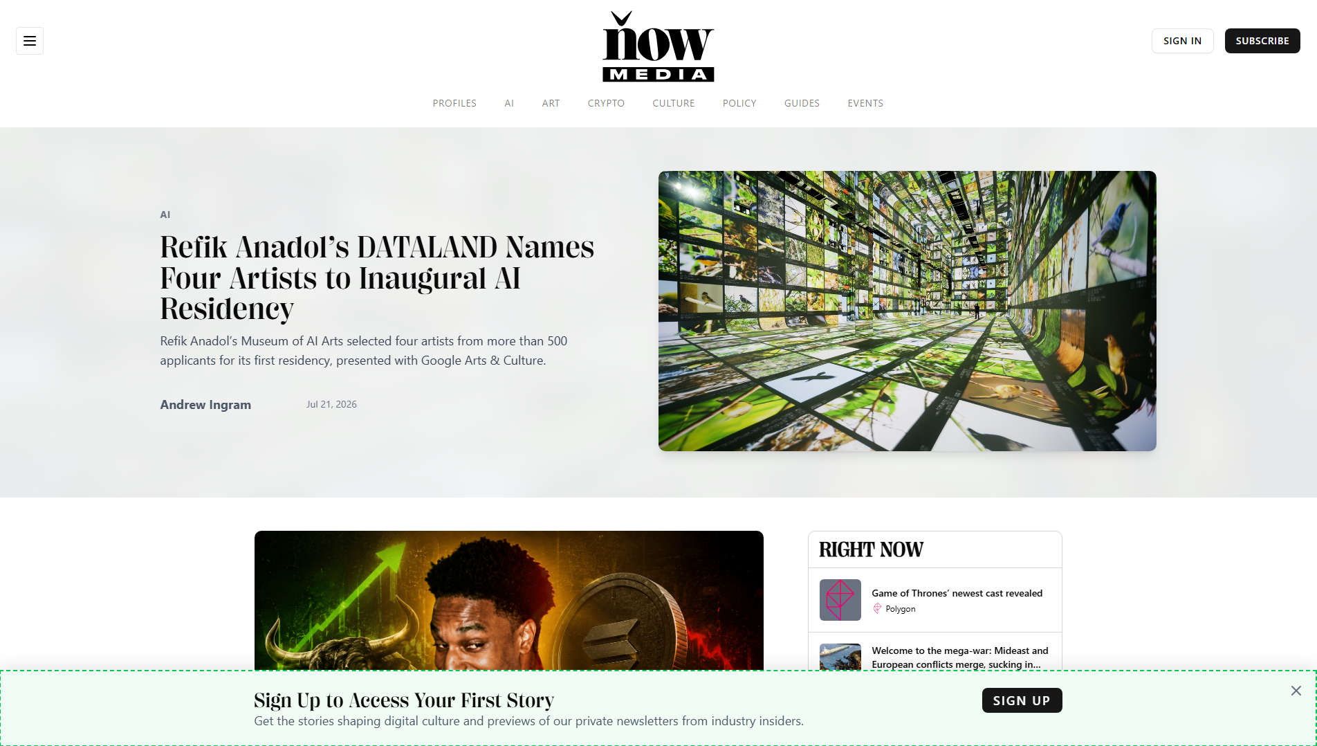 Screenshot of nowmedia.studio