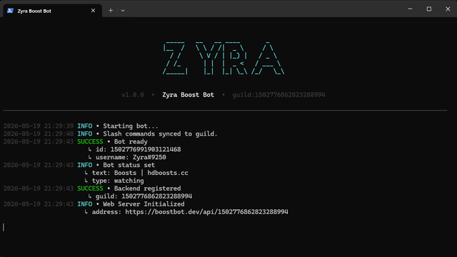 Zyra Boost Bot