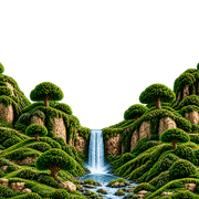 montaña cascada ligera
