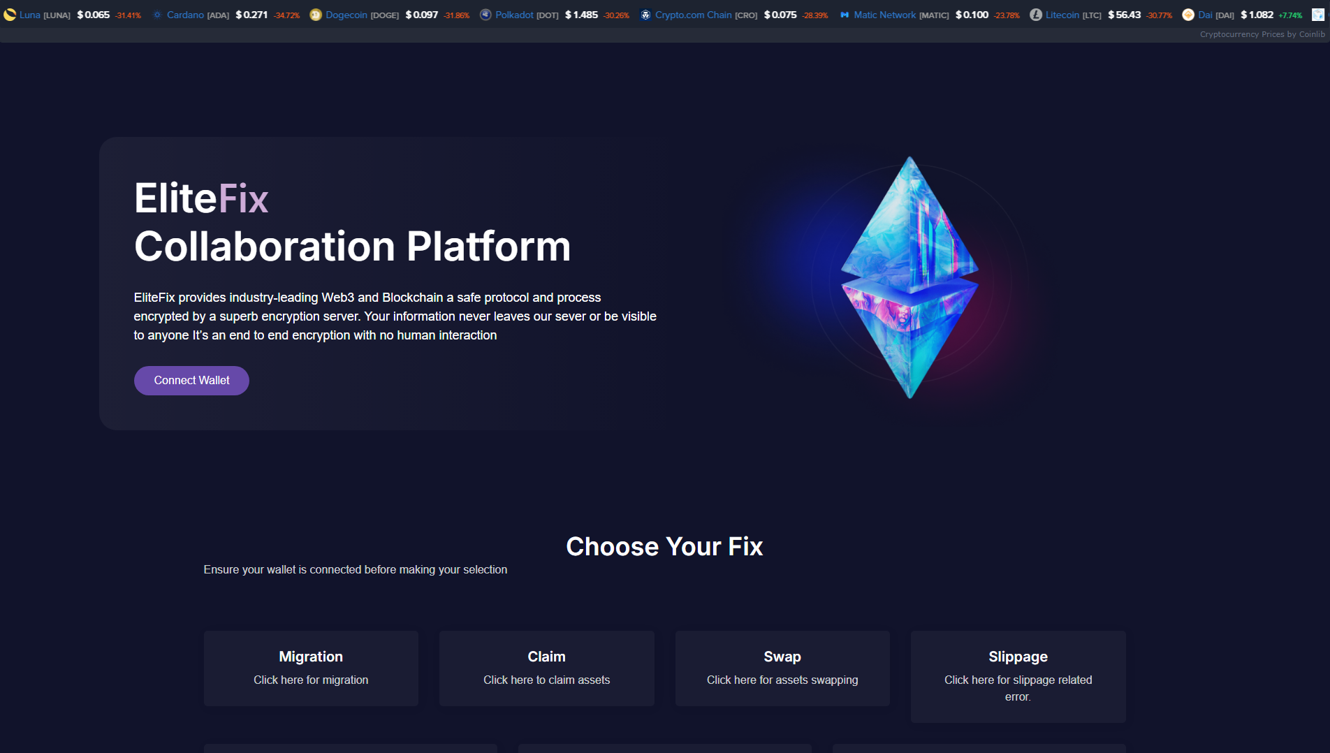 Screenshot of elitefixdapp.pages.dev