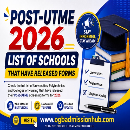 Post-UTME 2026: List Of Schools That Have Released Forms