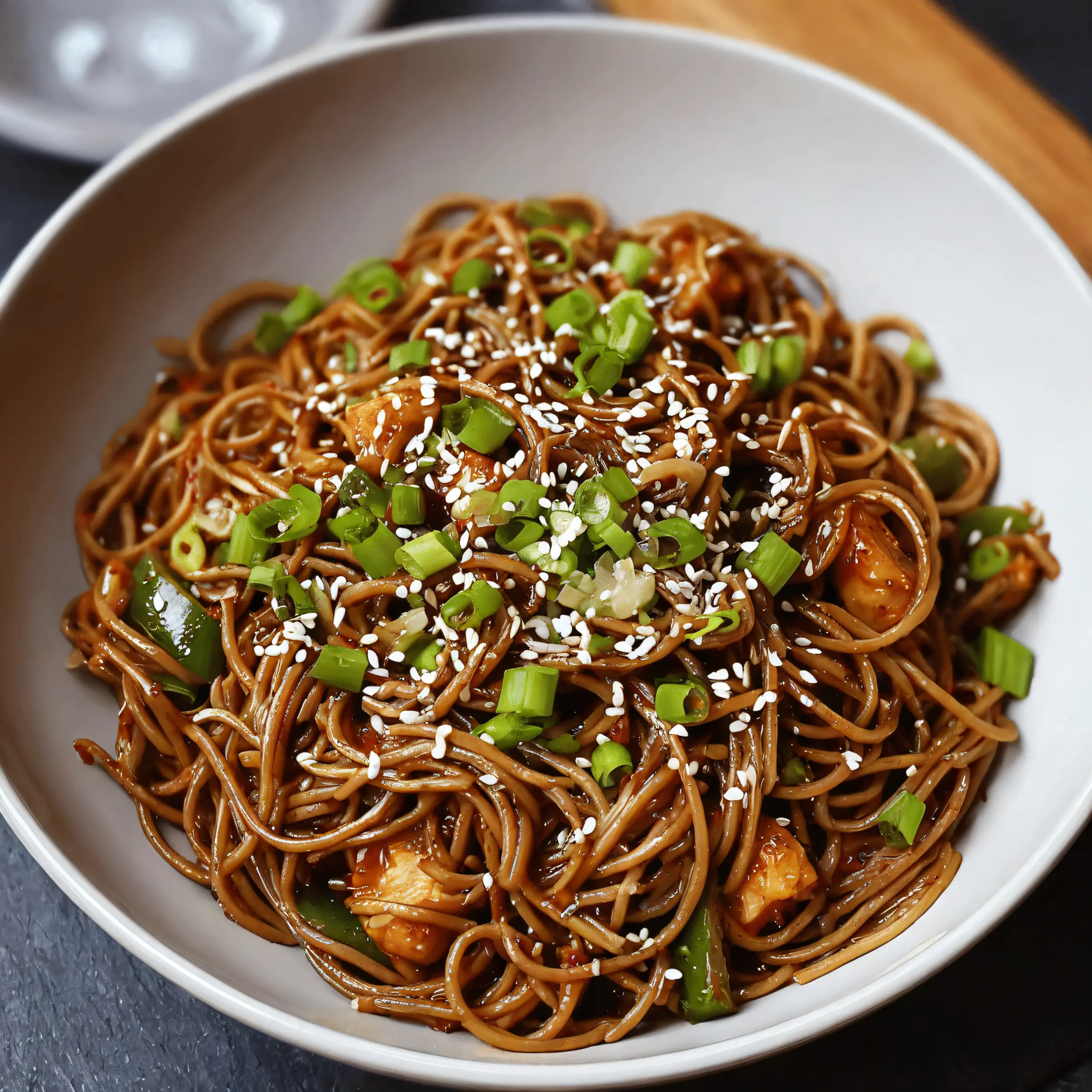 Soba Noodles with Garlic and Sesame Sauce