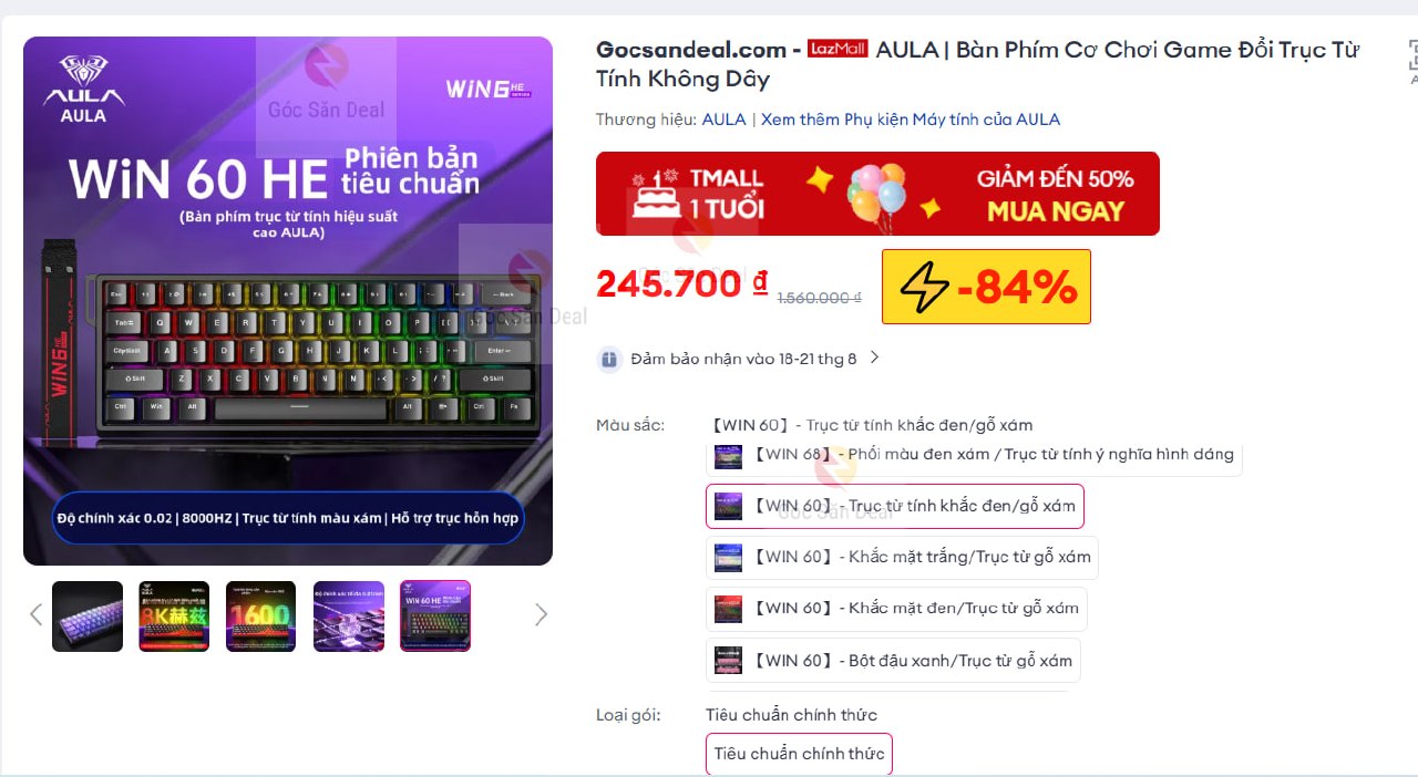 AULA | Bàn Phím Cơ Chơi Game Đổi Trục Từ Tính Không Dây