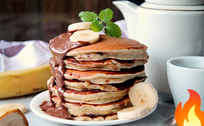 Постер Банановые панкейки с шоколадом