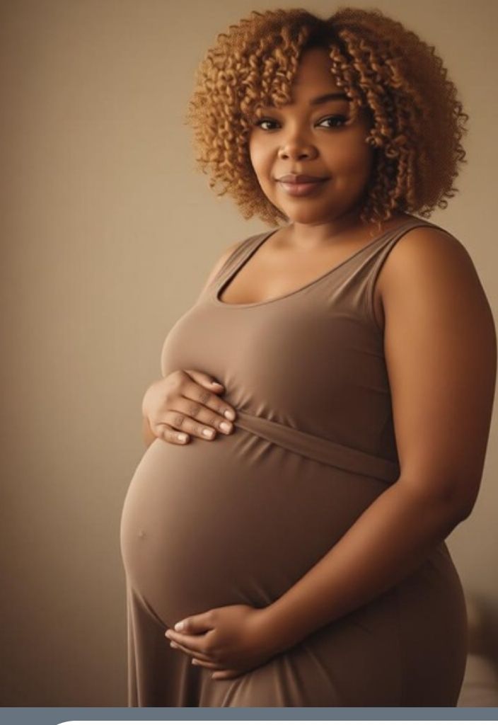 Pregnant woman walking with a midwife in hospital