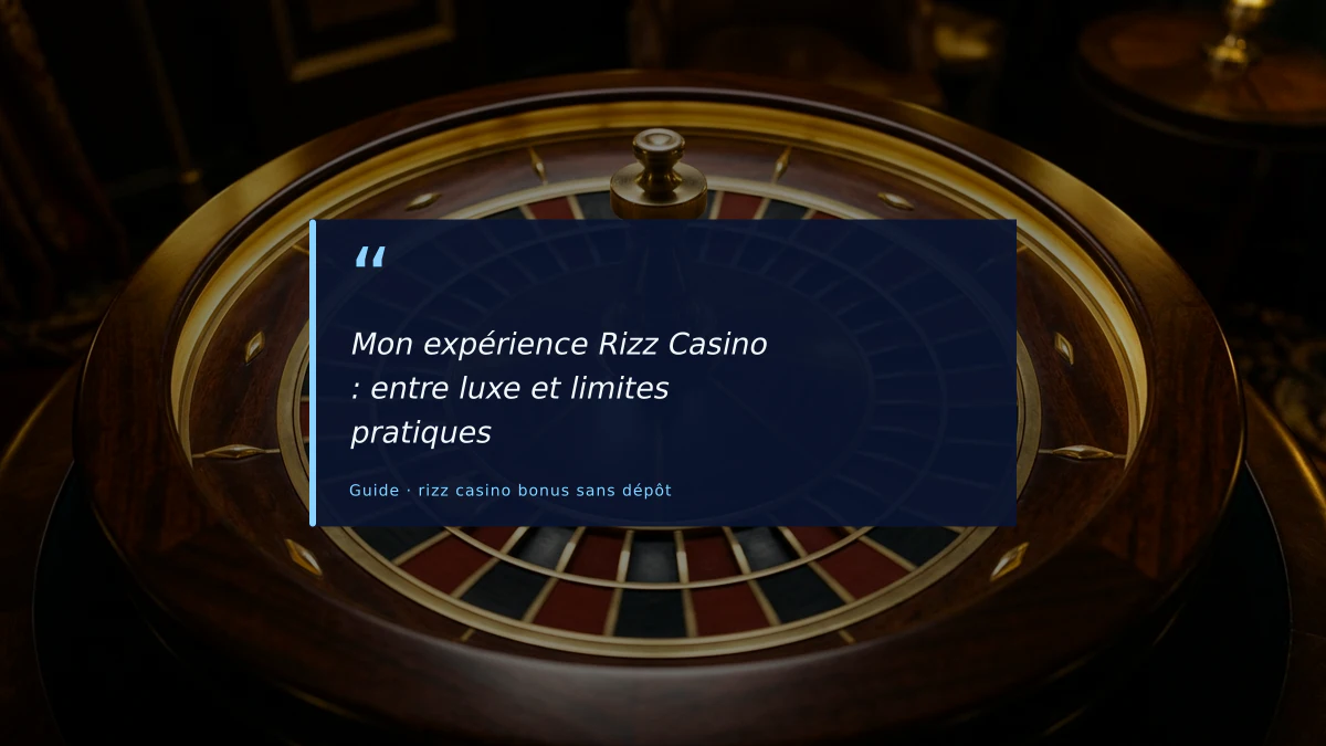Mon expérience Rizz Casino : entre luxe et limites pratiques