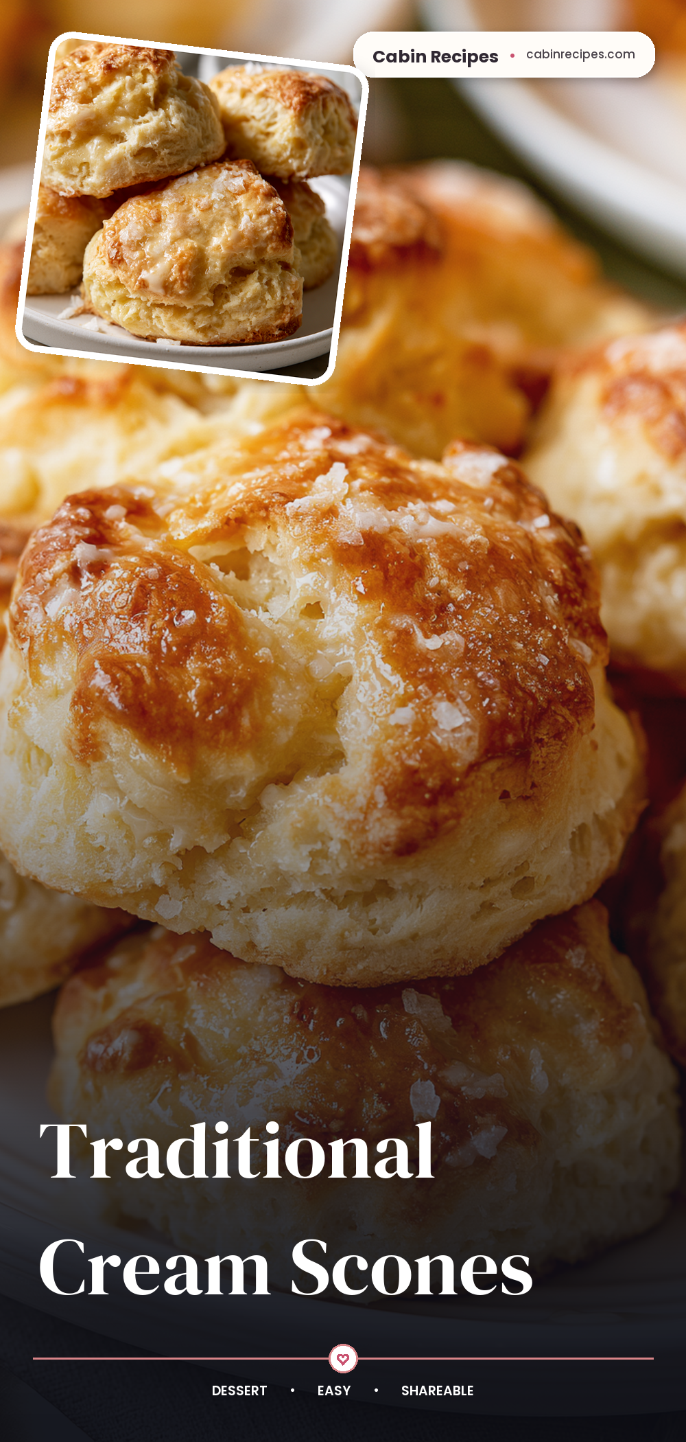 Pinterest graphic for Traditional Cream Scones