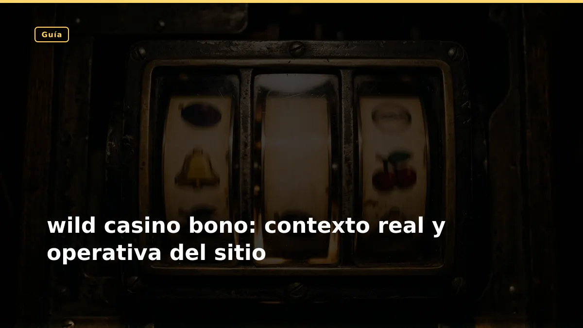 wild casino bono: contexto real y operativa del sitio