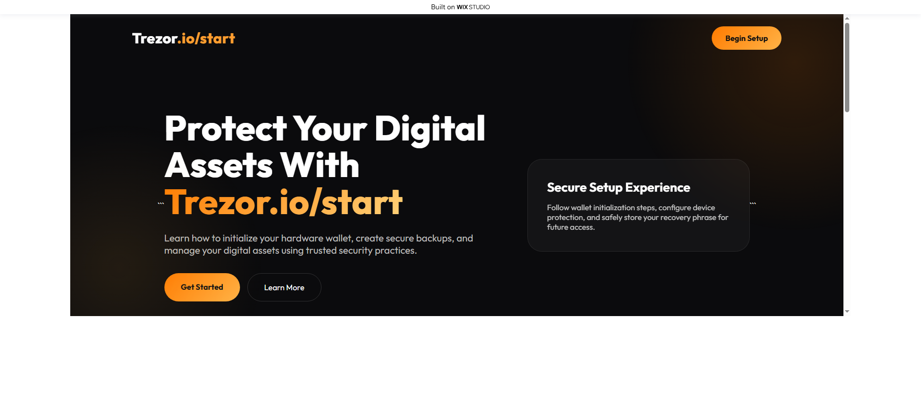 Stored capture of startedsso-trexor-io.wixstudio.com