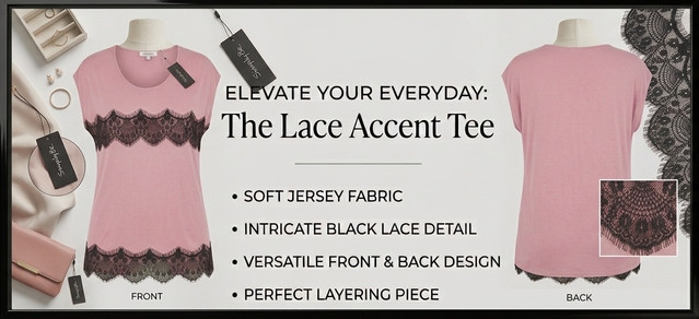 Simply Be Lace Trim Top Front