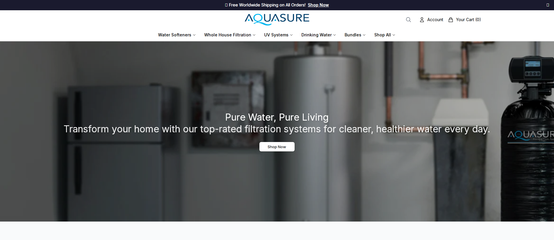 Stored capture of aquasureusahome.shop