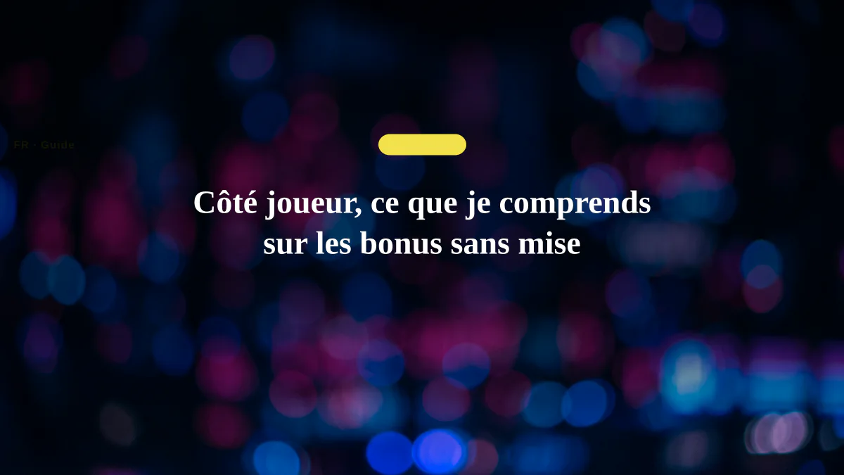 Côté joueur, ce que je comprends sur les bonus sans mise