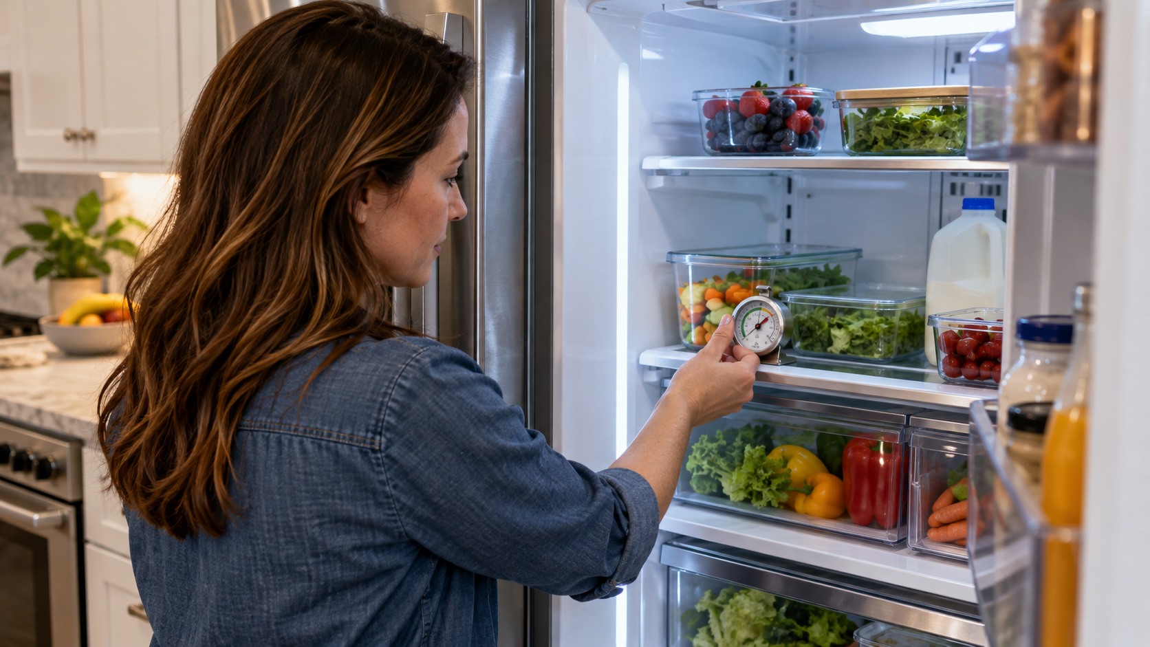 Checking refrigerator temperature after condenser maintenance