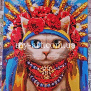 Алмазна мозаїка Brushme Киця україночка 40*50 см на підрамнику (арт. DBS1079)
