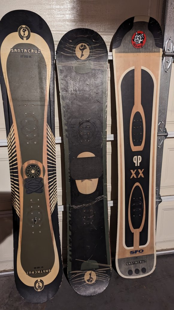 My dad was gifted this very old snowboard from Chuck Barfoot, the