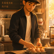 E3 B 00a 阿明 早餐店柜台 手机扣在柜台上