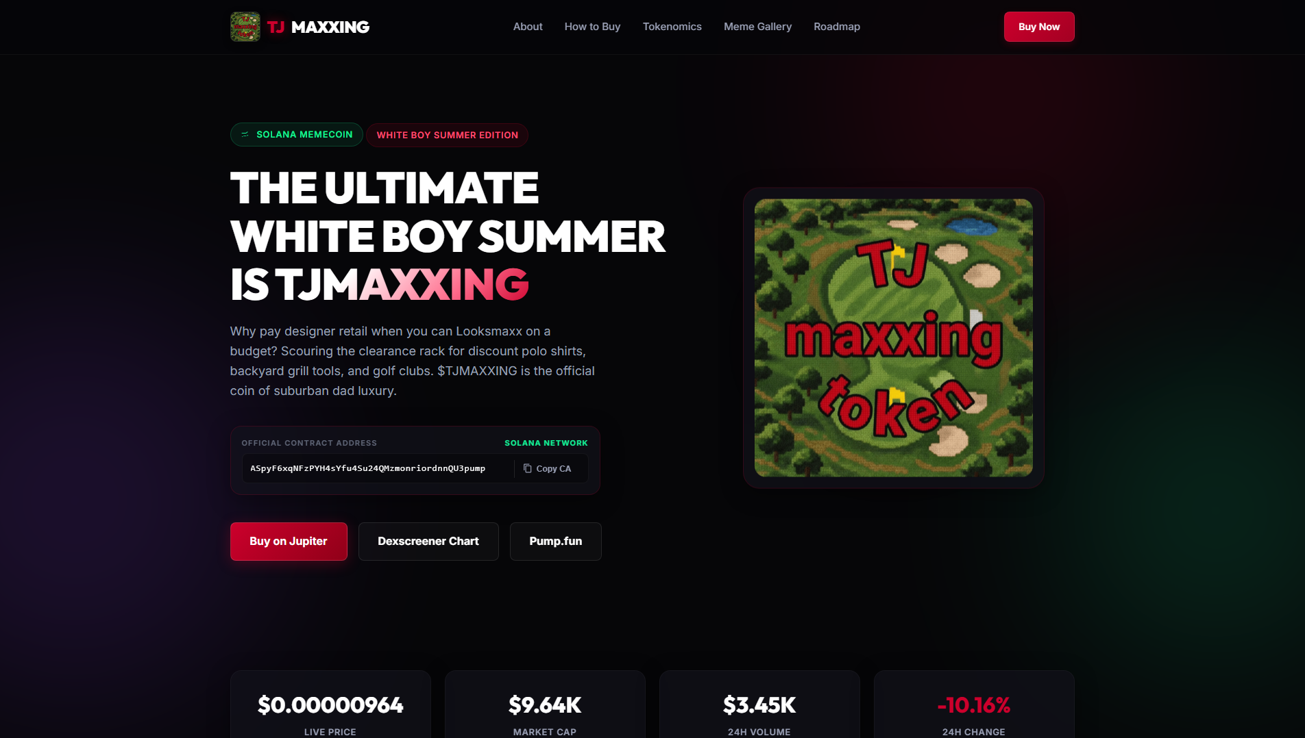 Screenshot of tjmaxxingonsol.com