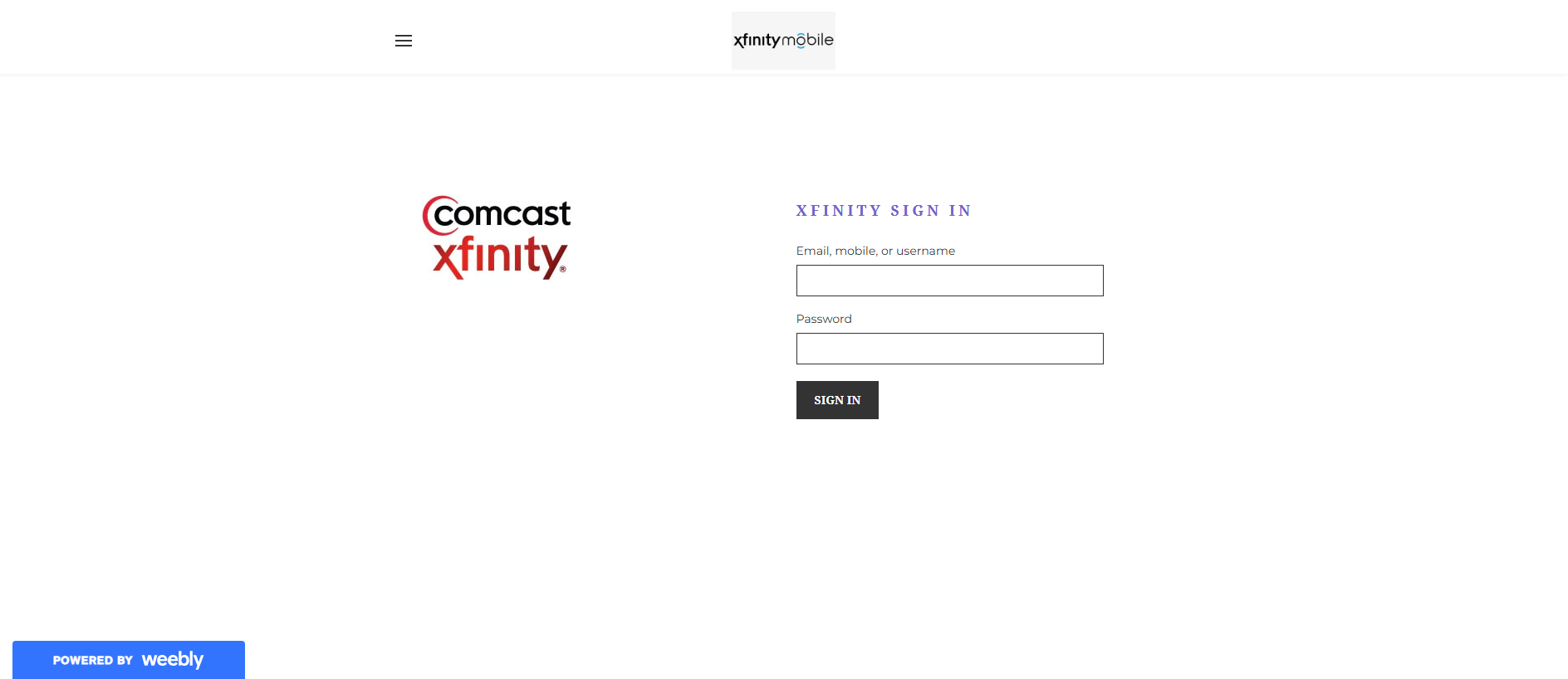 Stored capture of xfintyloginupdate.weebly.com