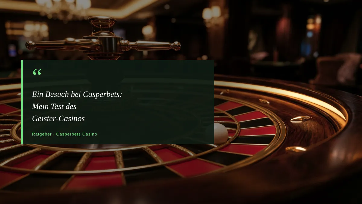 Ein Besuch bei Casperbets: Mein Test des Geister-Casinos