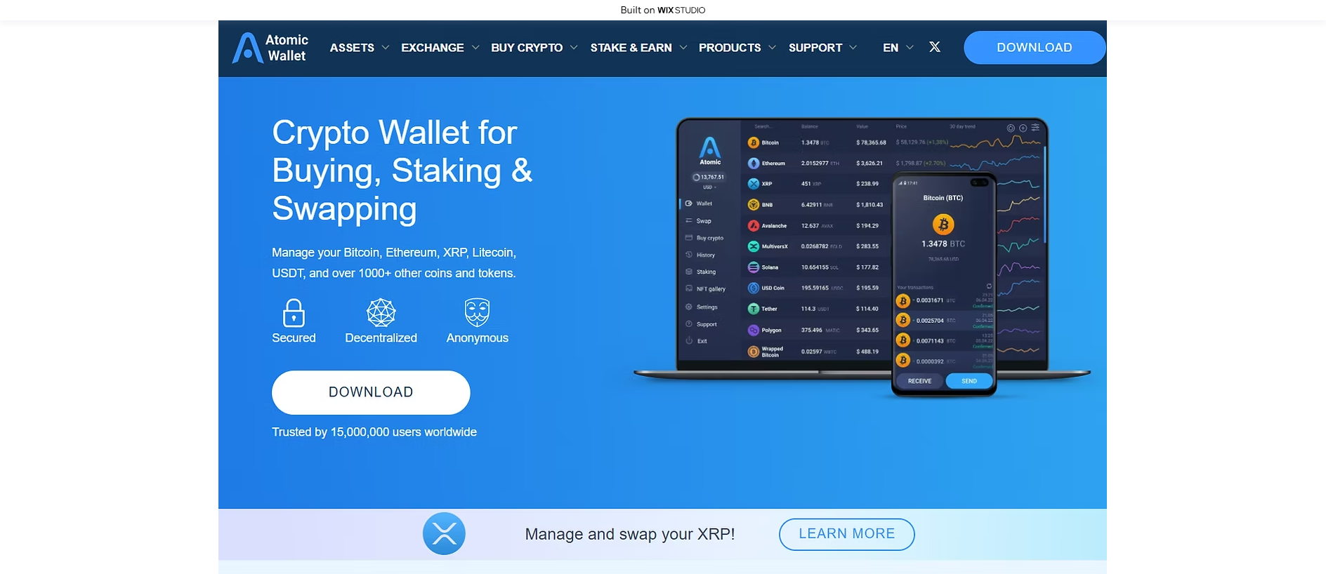 Screenshot of atomic-ext.wixstudio.com