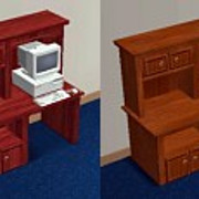 Country Hutch Computer Desk