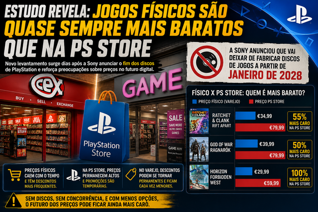 🚨 ESTUDO REVELA: JOGOS FÍSICOS SÃO QUASE SEMPRE MAIS BARATOS QUE NA PS STORE