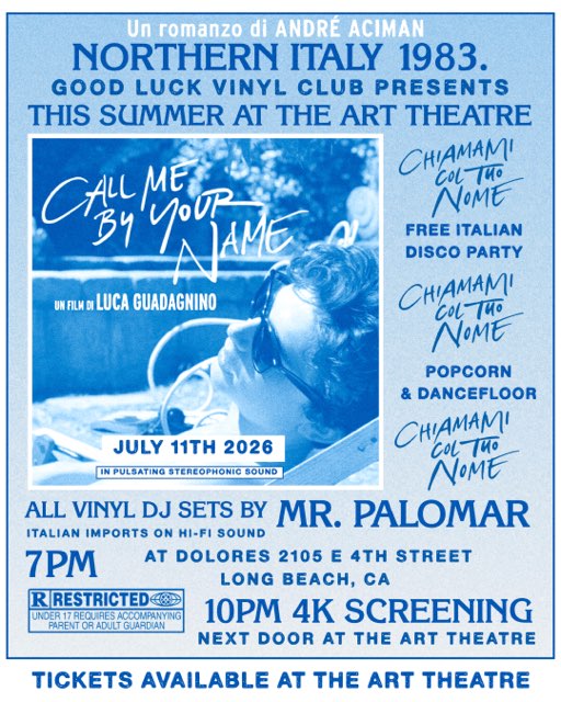 Good Luck Vinyl Club presents Call Me by Your Name (2017)