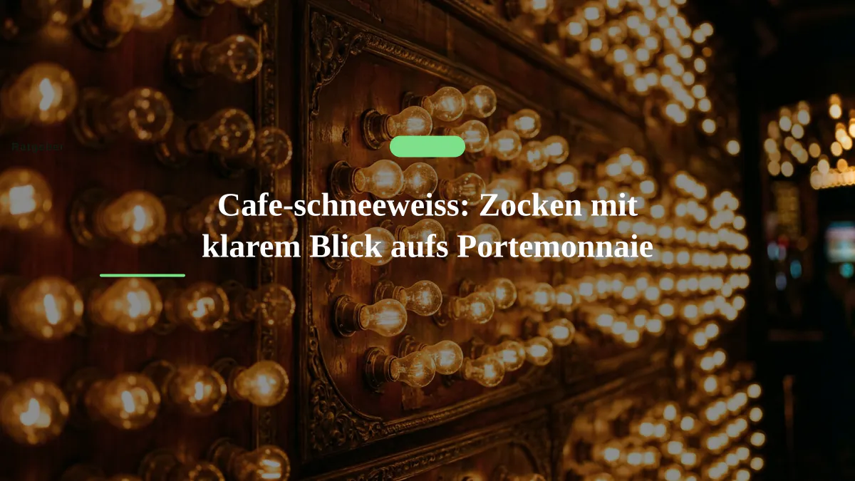 Cafe-schneeweiss: Zocken mit klarem Blick aufs Portemonnaie