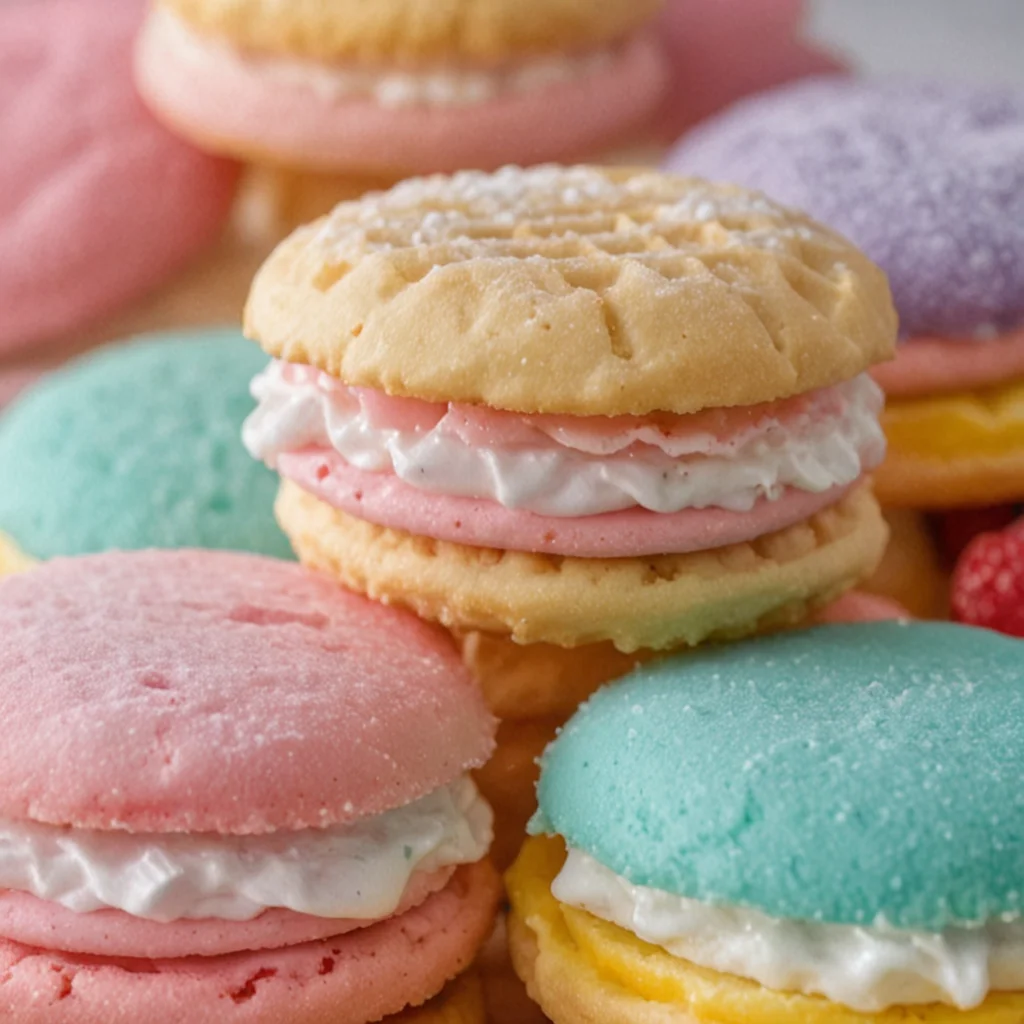 Pastel-Colored Sugar Cookie Sandwiches