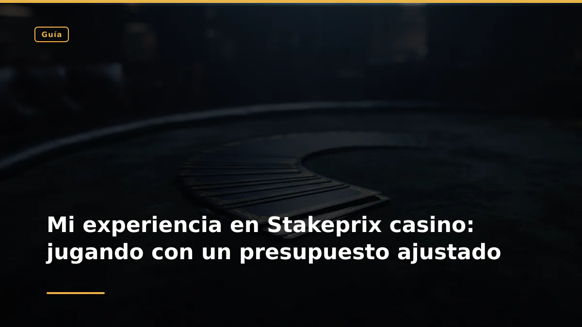 Mi experiencia en Stakeprix casino: jugando con un presupuesto ajustado