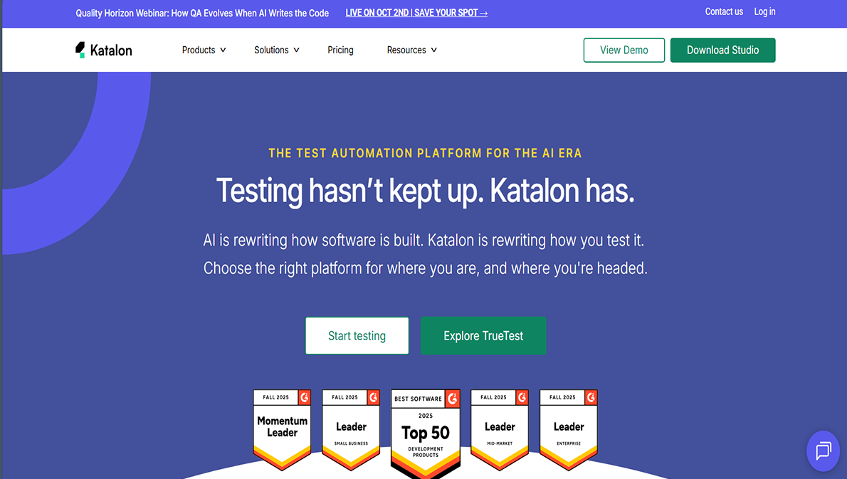 Katalon Interface Preview