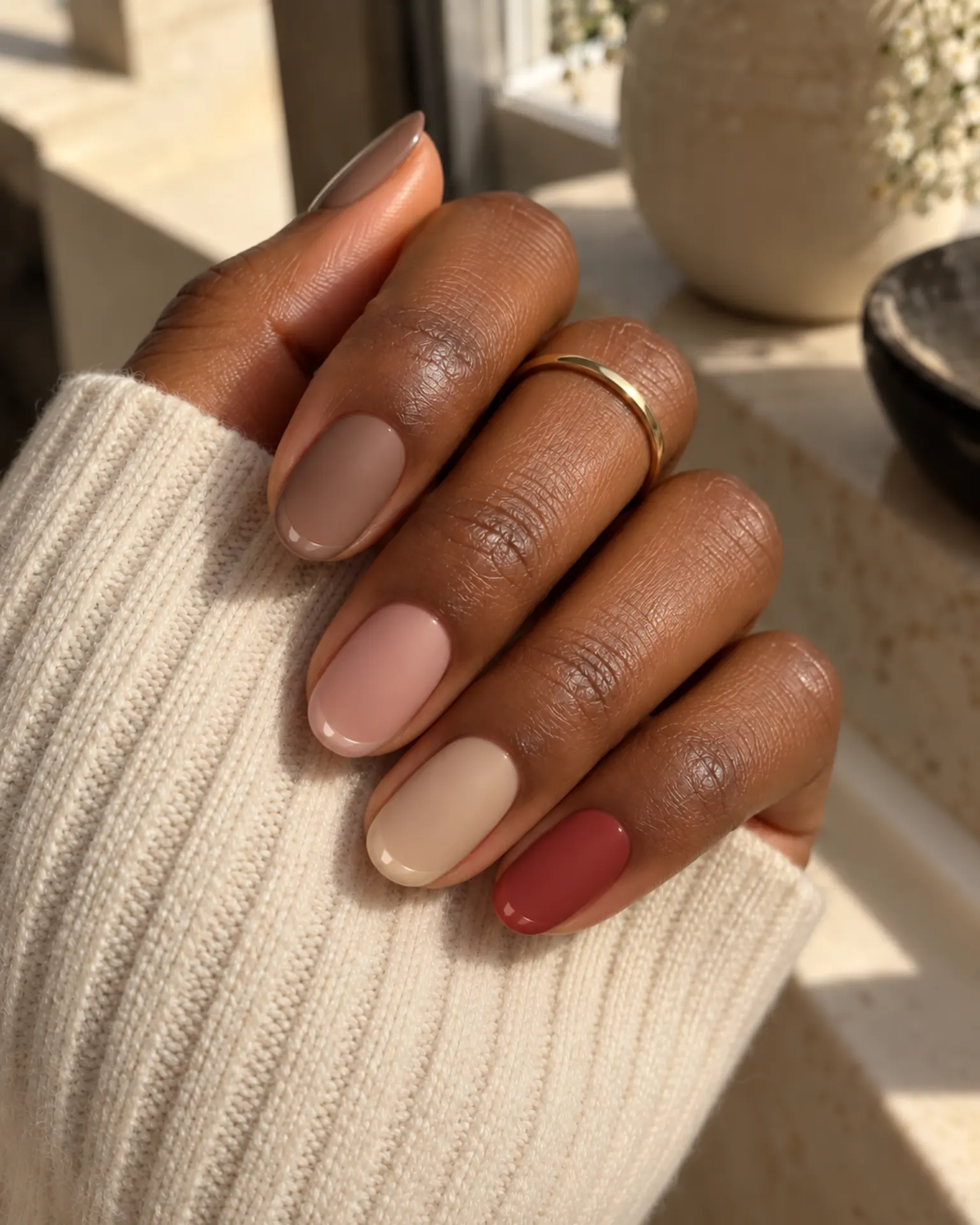 Work Matte + Gloss Tip manicure inspiration for work nail ideas