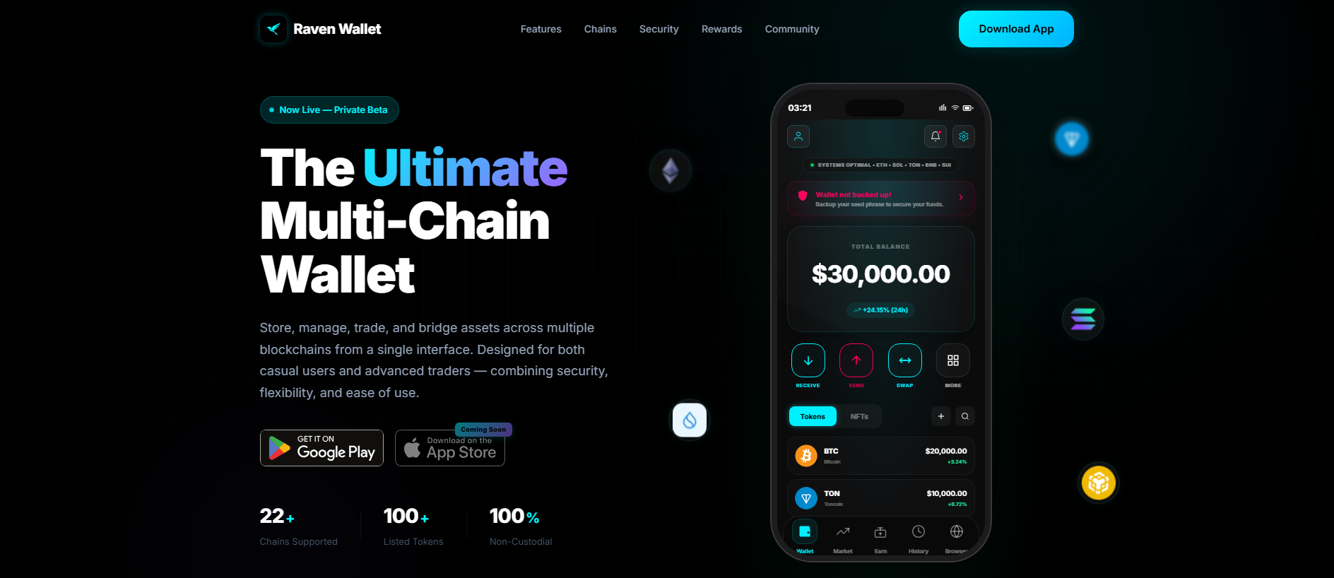 Screenshot of ravenwallet.net