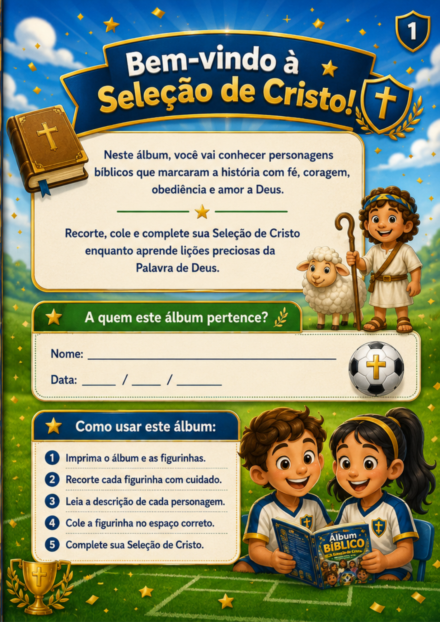 Página 2 do Álbum Bíblico A Seleção de Cristo