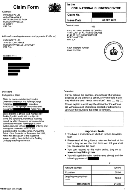 Claim Form Redacted