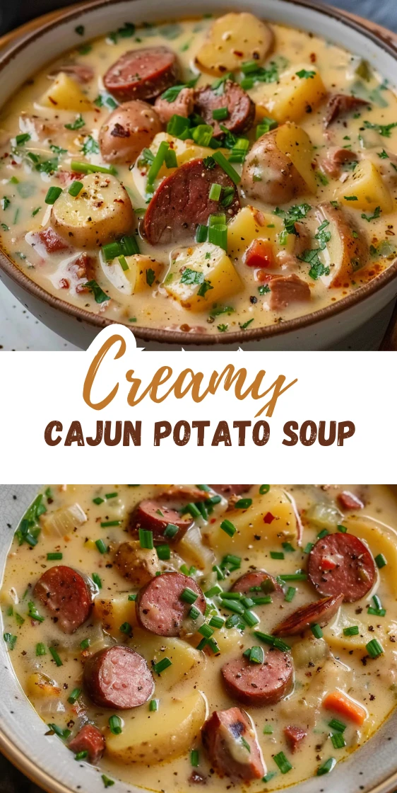 Creamy Cajun Potato Soup with Andouille Sausage Easy Comfort Dinner