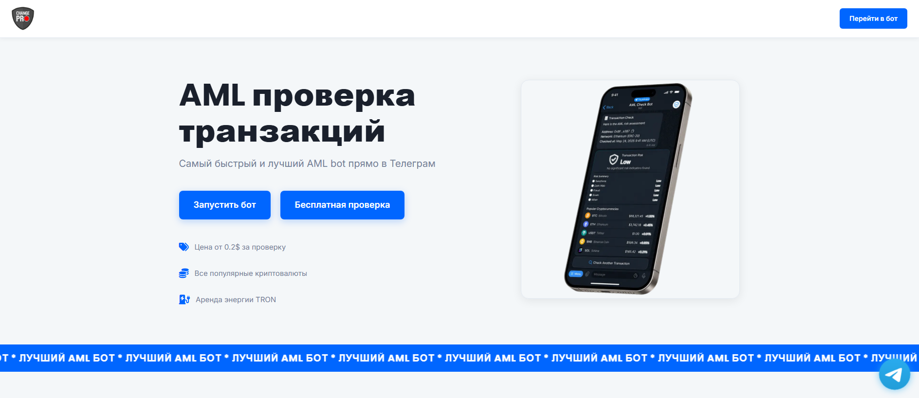 Screenshot of amlcheckbot.com